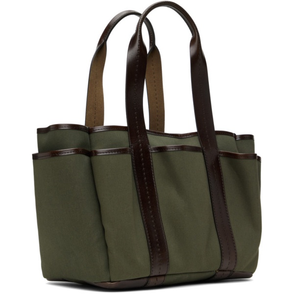  맥스마라 Max Mara Khaki Canvas & Leather Giardiniera Mini Tote 241132F049000