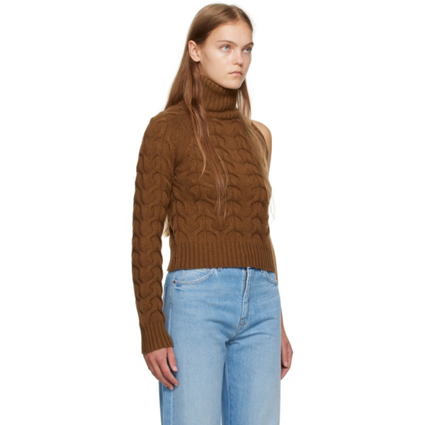  맥스마라 Max Mara Brown Single-Shoulder Sweater 232118F099013