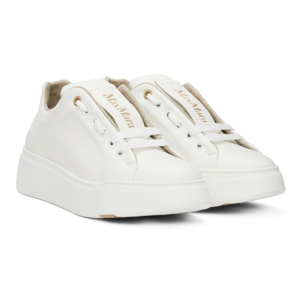  맥스마라 Max Mara White Leather Maxiv Sneakers 222118F128000