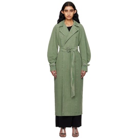 맥스마라 Max Mara Green Corfu Trench Coat 241132F063002