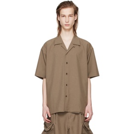 Meanswhile Brown Side Slit Shirt 241699M192014
