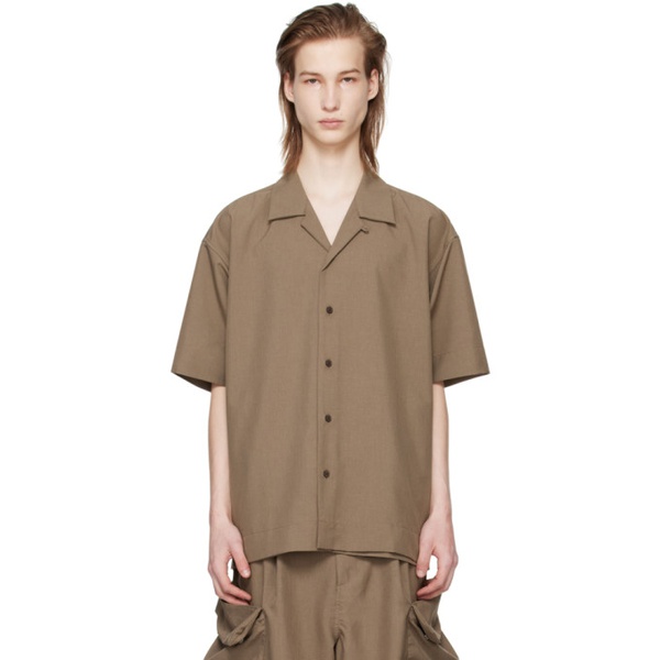  Meanswhile Brown Side Slit Shirt 241699M192014