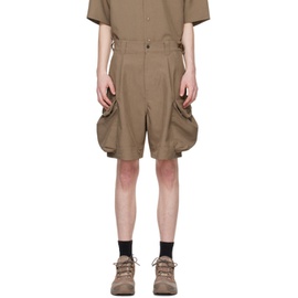Meanswhile Brown Luggage Shorts 241699M193007