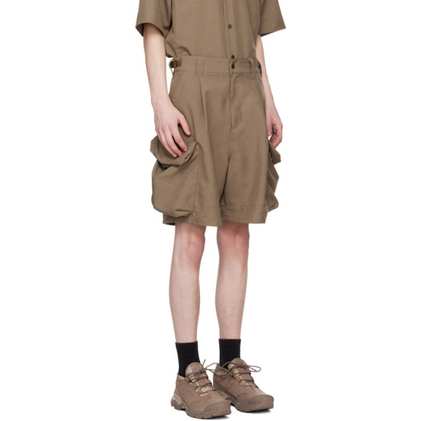  Meanswhile Brown Luggage Shorts 241699M193007