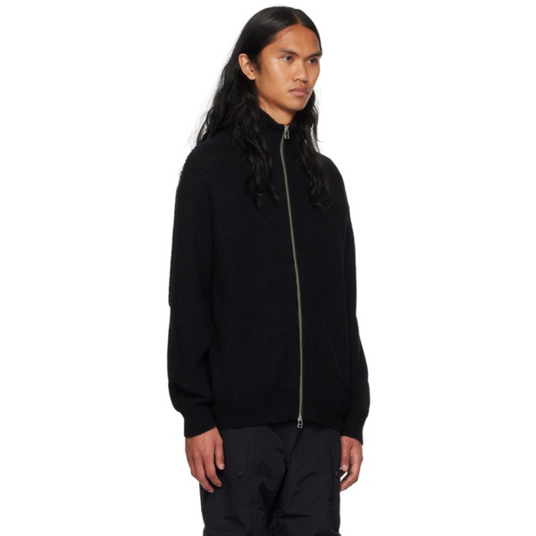  Meanswhile Black Zip Sweater 232699M202003
