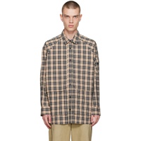 Meanswhile Beige Check Shirt 222699M192011