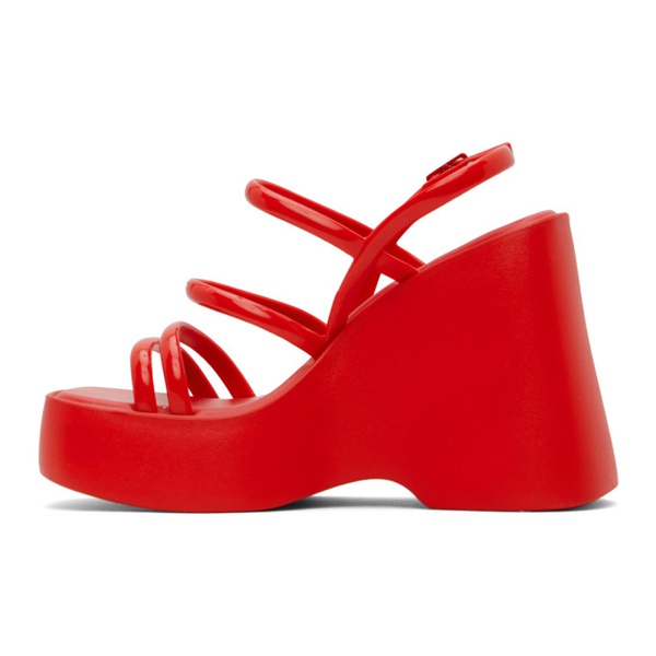  Melissa Red Jessie Platform Heeled Sandals 241356F125010