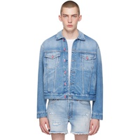 Members of the Rage Blue Faded Denim Jacket 241152M177000