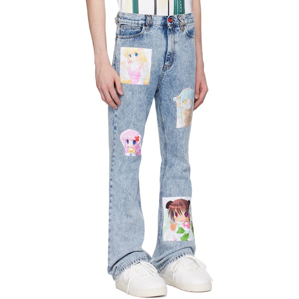  Members of the Rage Blue Anime Patch Jeans 241152M186002