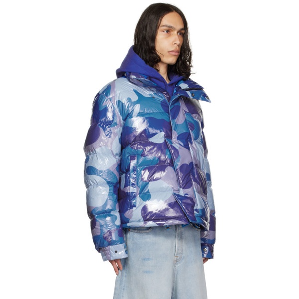  Members of the Rage Blue Camo Puffer Jacket 232152M178000