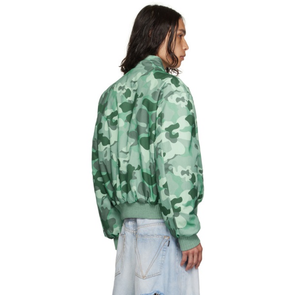  Members of the Rage Green CA모우 MOUFLAGE Bomber Jacket 232152M175000