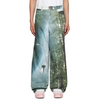 Members of the Rage Green Printed Jeans 232152M186005