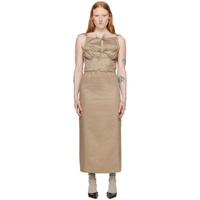 Meryll Rogge Taupe Tied Midi Dress 241512F054000