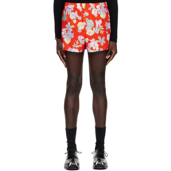  Meryll Rogge Red Floral Shorts 241512M193000