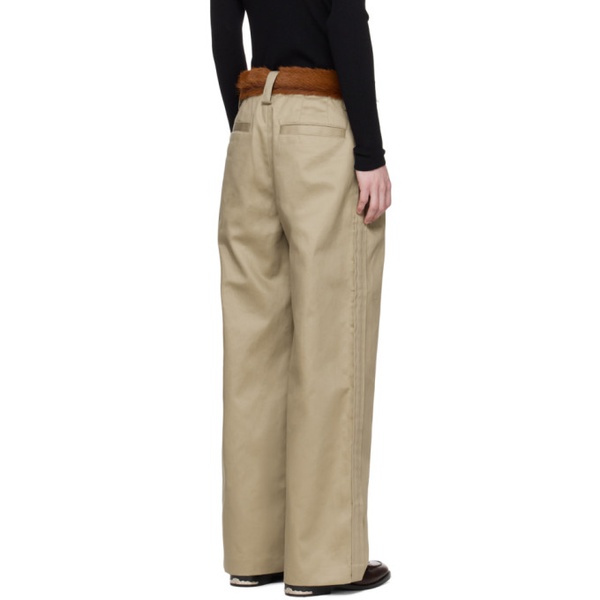  Meryll Rogge Taupe Pleated Trousers 241512M191002