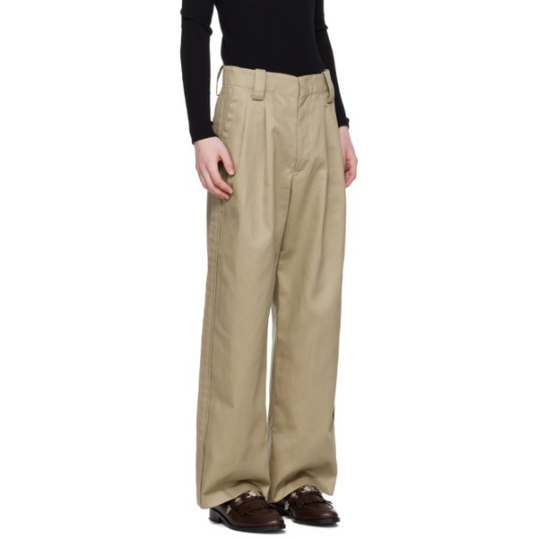  Meryll Rogge Taupe Pleated Trousers 241512M191002