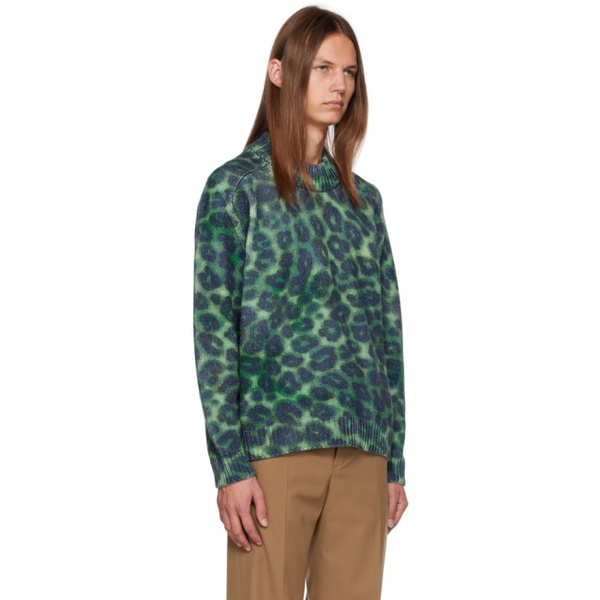  Meryll Rogge Green Leopard Sweater 222512M201000