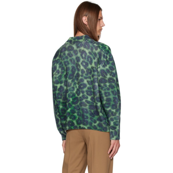  Meryll Rogge Green Leopard Sweater 222512M201000