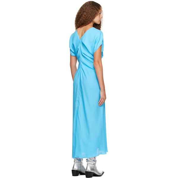 Meryll Rogge Blue Cap Sleeve Maxi Dress 231512F054000