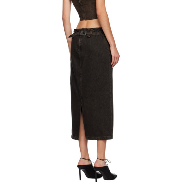  미아우 Miaou Black Freya Denim Maxi Skirt 232224F093000