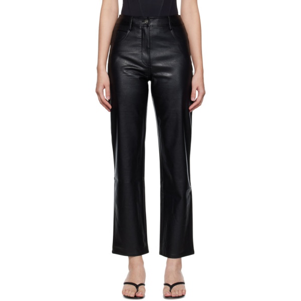  미아우 Miaou Black Junior Faux-Leather Pants 222224F084001