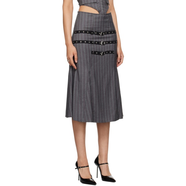  미아우 Miaou Gray Gaudi Midi Skirt 232224F092015