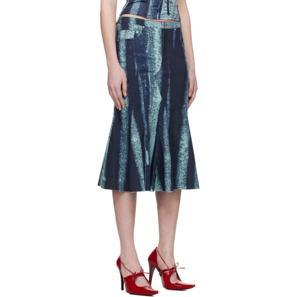  미아우 Miaou Blue Gaudi Midi Skirt 241224F092007