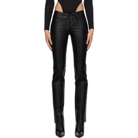 미아우 Miaou Black Element Faux-Leather Pants 232224F084001