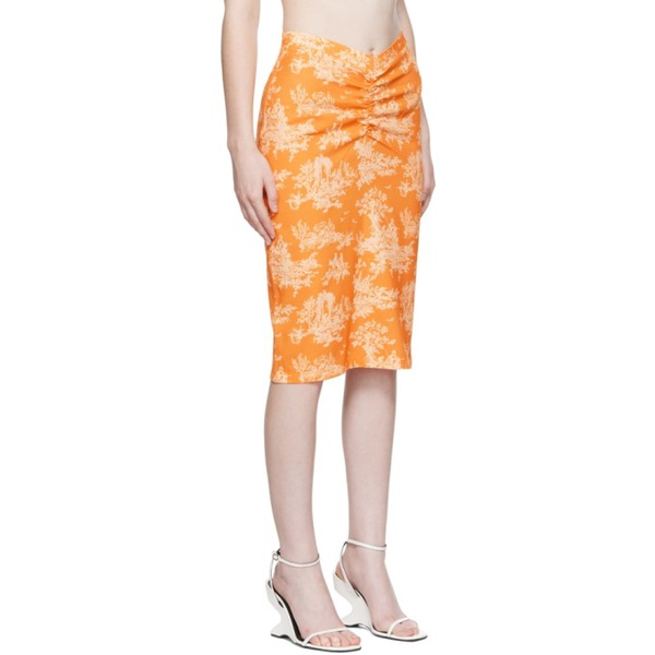  미아우 Miaou Orange Preston Midi Skirt 222224F092010