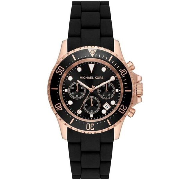 마이클 코어스 Michael Kors MEN'S EV에레스 EREST Chronograph Silicone Black Dial Watch MK9055