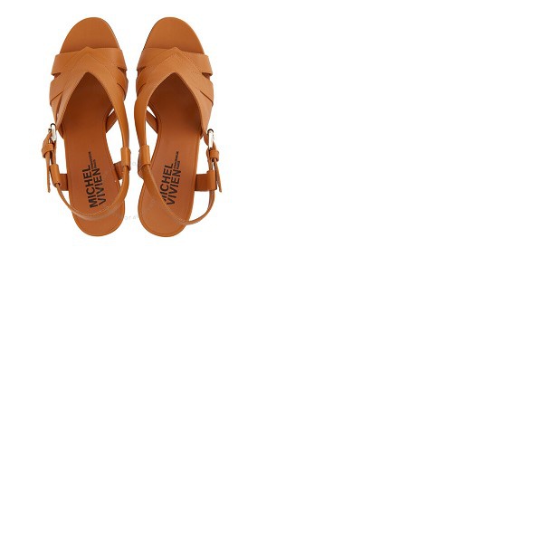  Michel Vivien Ladies Luccia Cognac Leather Sandals 2211060