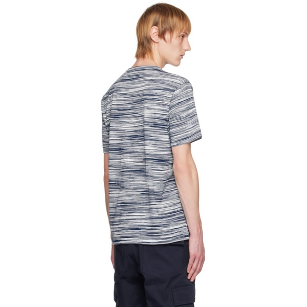  미소니 Missoni Navy & White Striped T-Shirt 231884M213000