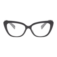 Miu Miu Eyewear Black Cat-Eye Glasses 241209F004000