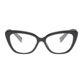 Miu Miu Eyewear Black Cat-Eye Glasses 241209F004000