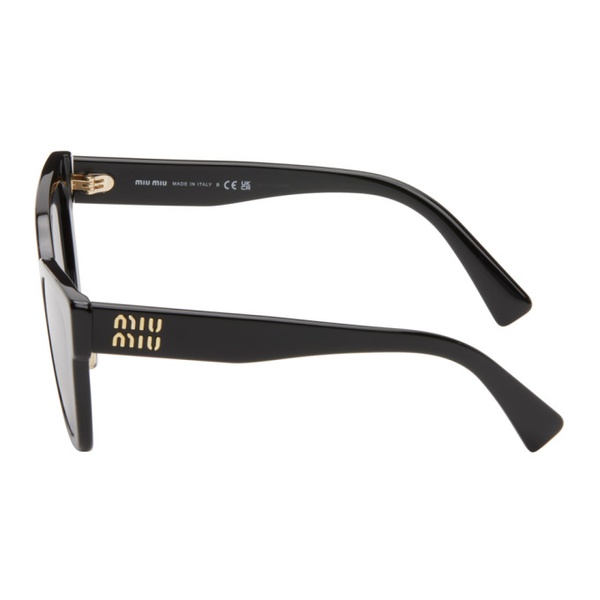  Miu Miu Eyewear Black Cat-Eye Sunglasses 241209F005012
