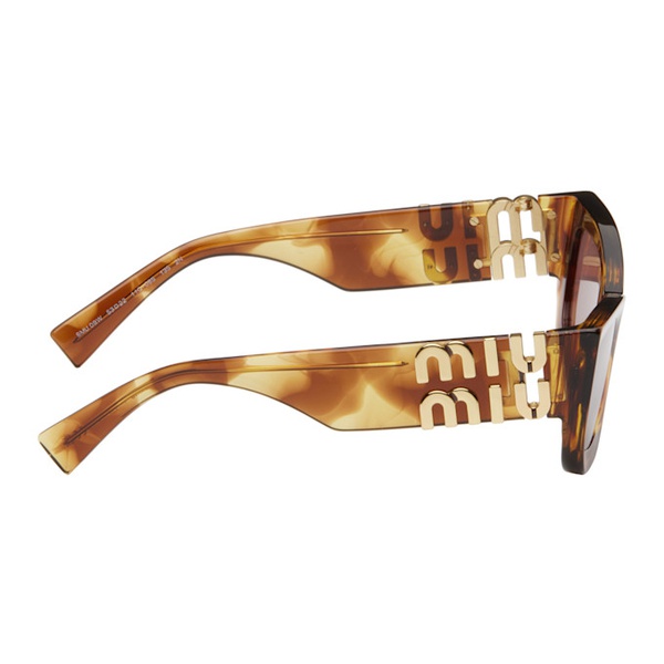  Miu Miu Eyewear Brown Glimpse Sunglasses 242209F005003