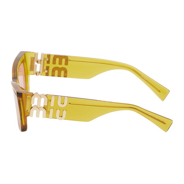  Miu Miu Eyewear Orange Glimpse Sunglasses 242209F005008