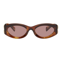 Miu Miu Eyewear Brown Glimpse Sunglasses 242209F005013