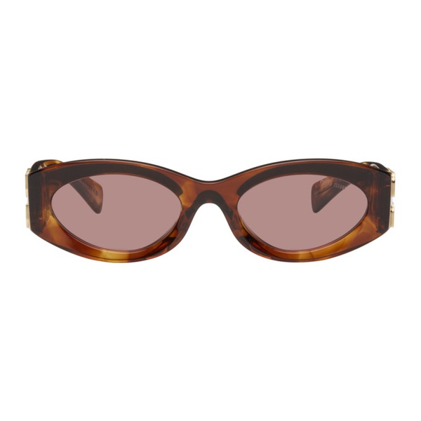  Miu Miu Eyewear Brown Glimpse Sunglasses 242209F005013