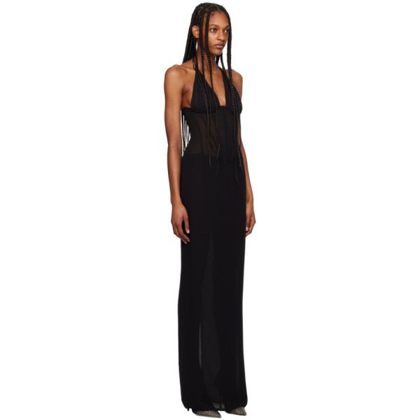  Moenot Black Paneled Maxi Dress 241658F055013