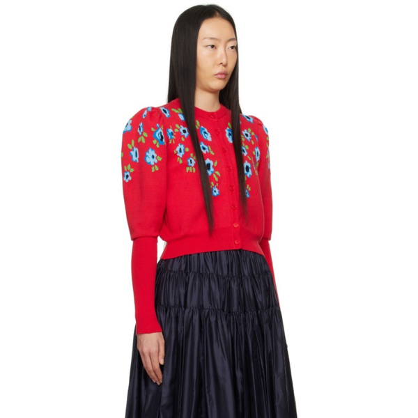  몰리 고다드 Molly Goddard Red Sonia Cardigan 241943F095006