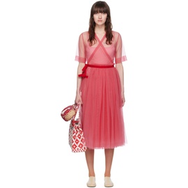 몰리 고다드 Molly Goddard Pink Layered Midi Dress 242943F054006