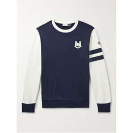 몽클레어 MONCLER Logo-Embroidered Two-Tone Cotton-Jersey Sweatshirt 1647597295553826