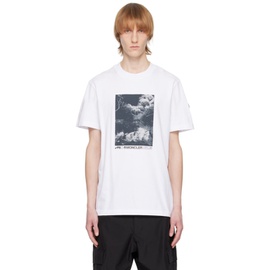 몽클레어 Moncler White Printed T-Shirt 231111M213094