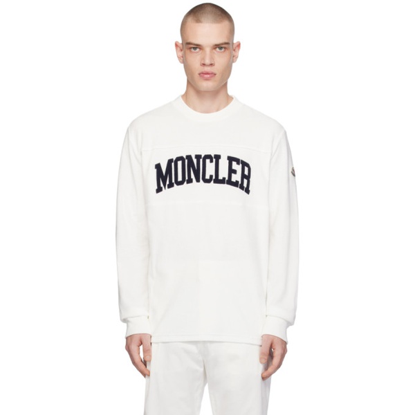 몽클레어 몽클레어 Moncler White Embroidered Sweatshirt 241111M204012