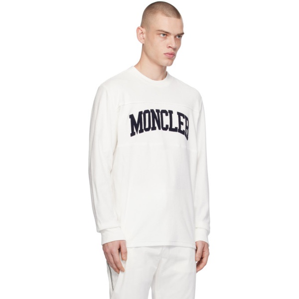 몽클레어 몽클레어 Moncler White Embroidered Sweatshirt 241111M204012