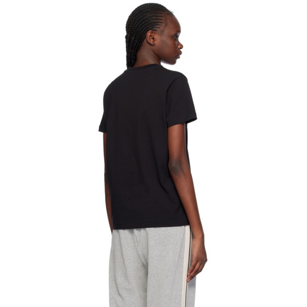 몽클레어 몽클레어 Moncler Black Embroidered T-Shirt 241111F110020