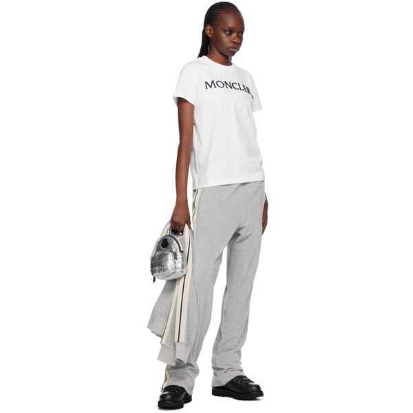 몽클레어 몽클레어 Moncler White Embroidered T-Shirt 241111F110022