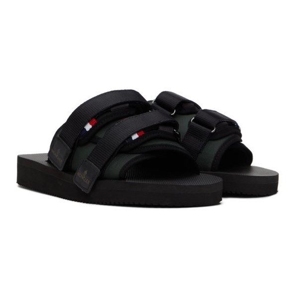 몽클레어 몽클레어 Moncler Khaki & Black Slideworks Sandals 221111M234008