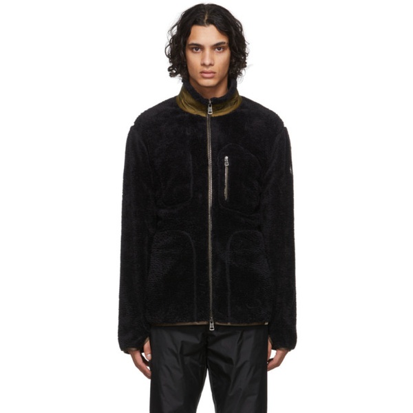 몽클레어 몽클레어 Moncler Black Recycled Fleece Zip-Up Sweater 212111M202028